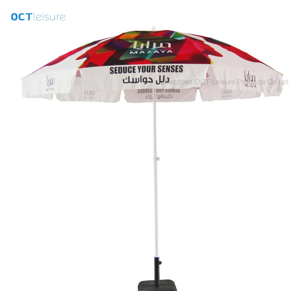 Quality Promotional Outdoor Sun Umbrella Parasol Beach Umbrella with Customized Design (OCT-BUAD28)